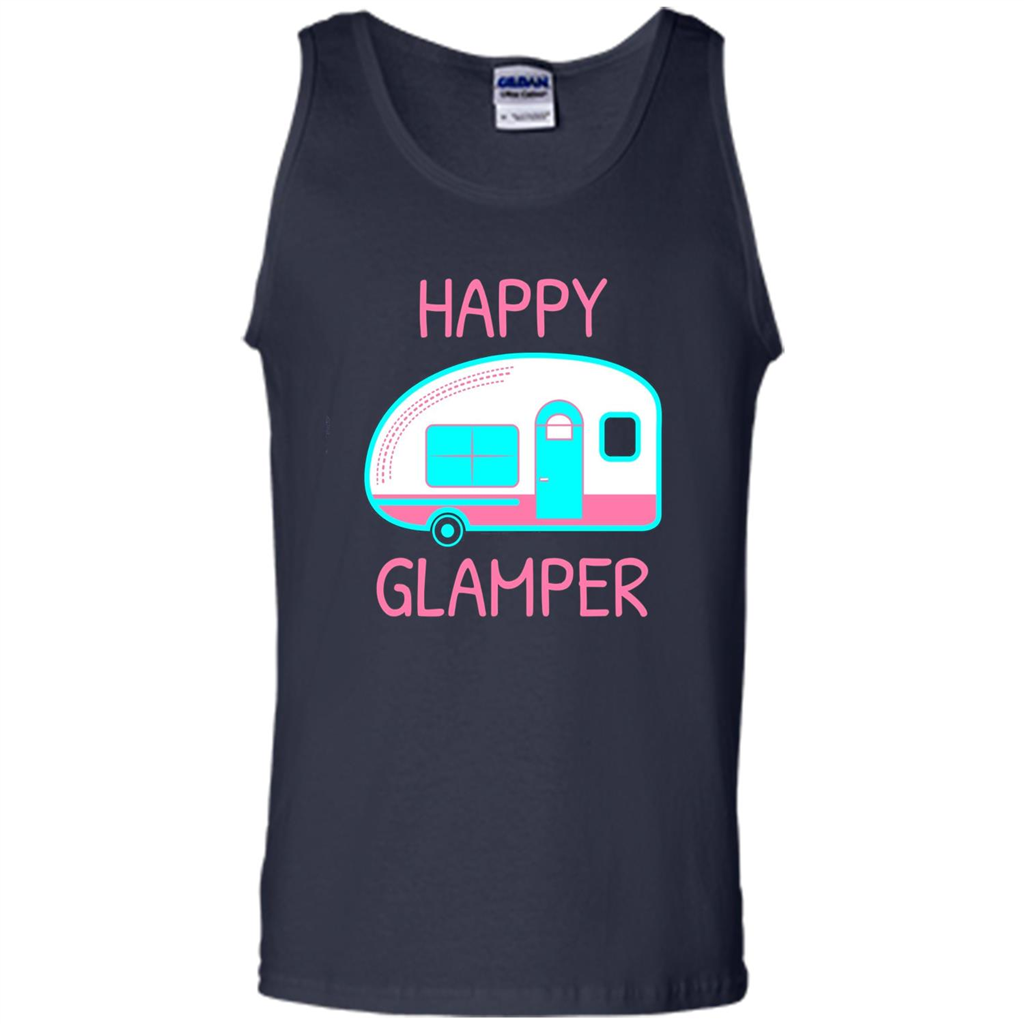 Happy Glamper - Glamping Camping Gift Idea T-Shirt Navy