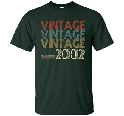 Retro Classic Vintage 2002 - 15th Gift 15 Yrs Years Old cool shirt Forest Green