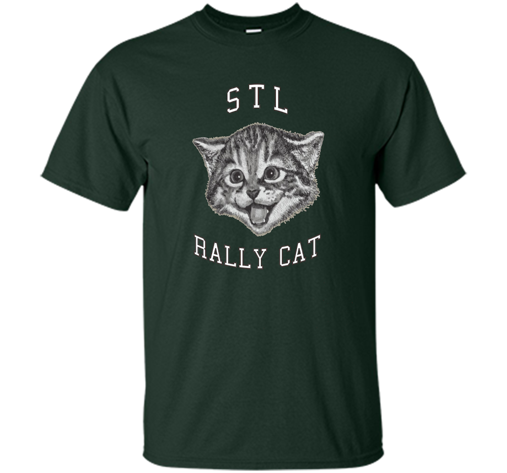 Cat Lover T-shirt Saint Louis Rally Cat T-shirt Forest Green