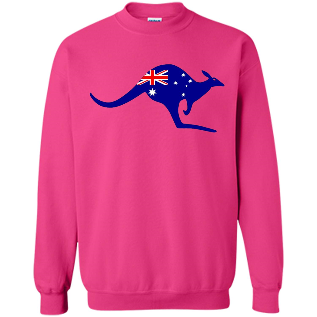 Australian Flag Kangaroo T-shirt Australia Vacation T-shirt Heliconia