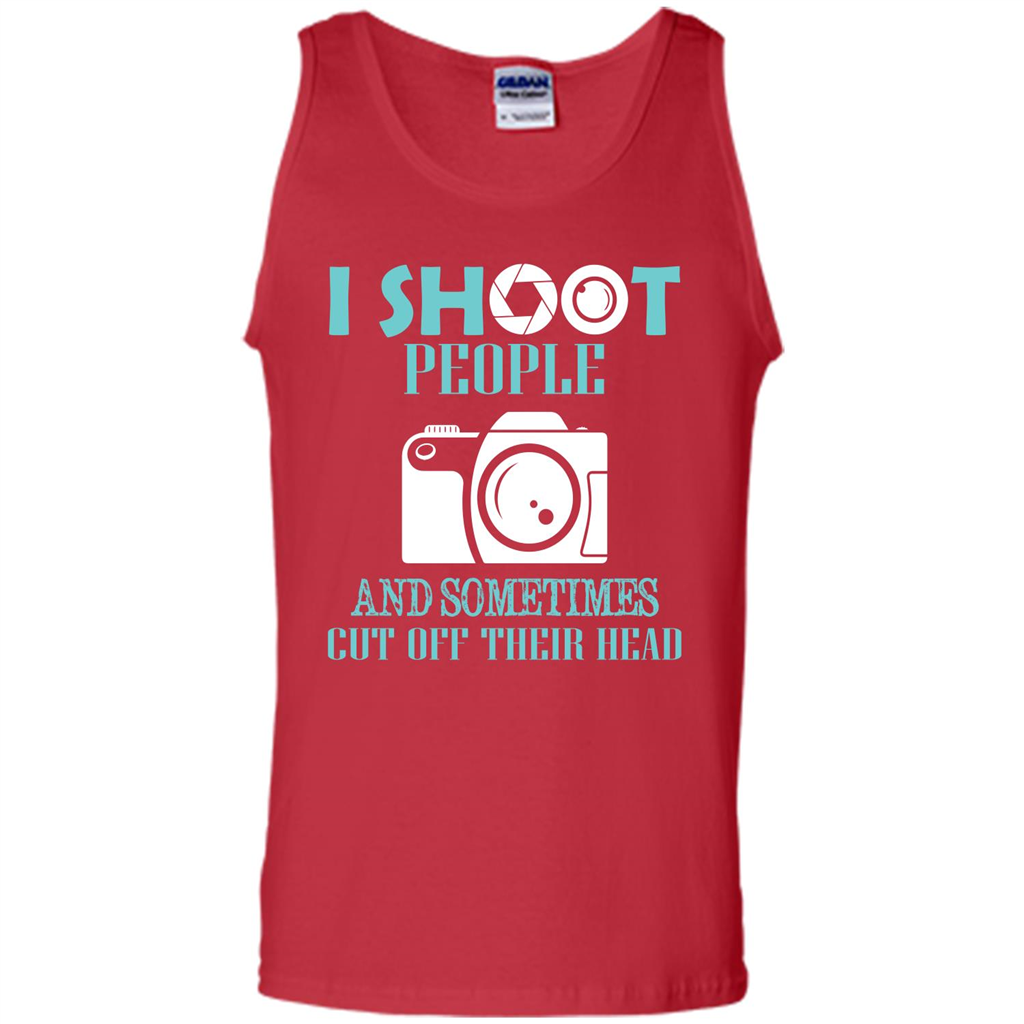 Photographer T-shirt I Shoot People And Sometimes Cut Off Their Head Red