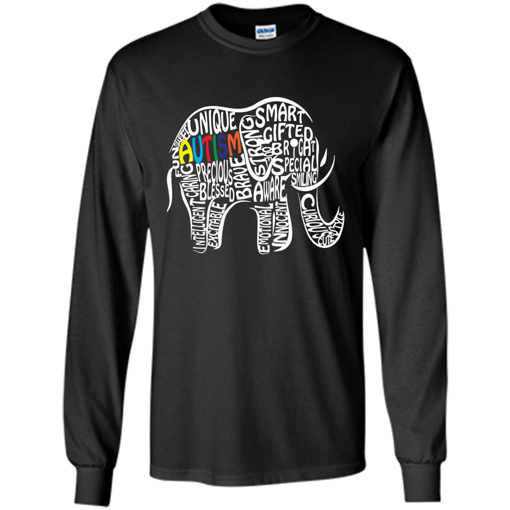 Autism Awareness Elephant T-shirt Black