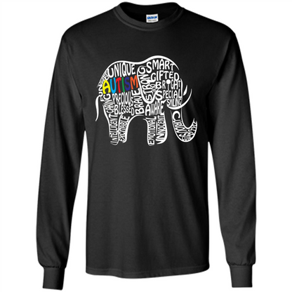 Autism Awareness Elephant T-shirt Black