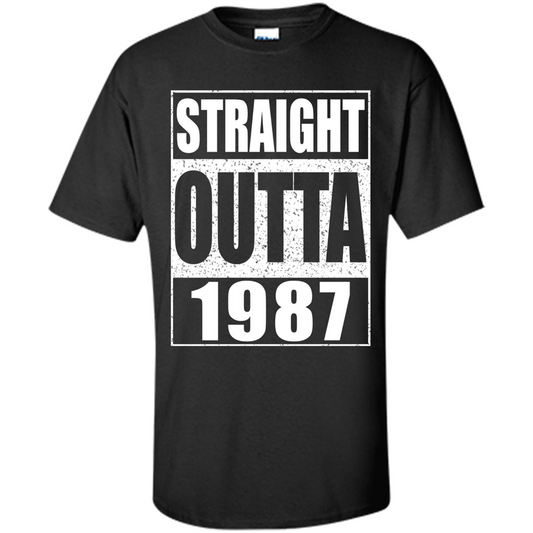 Straight Outta 1987 T-shirt Funny Birthday Gift T-shirt Black