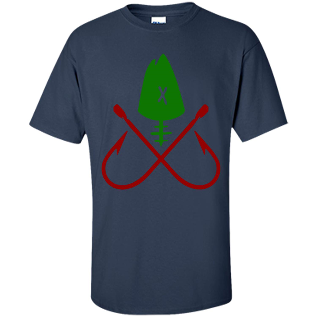 Fishing T-Shirt Skull And Crossed Hooks Navy