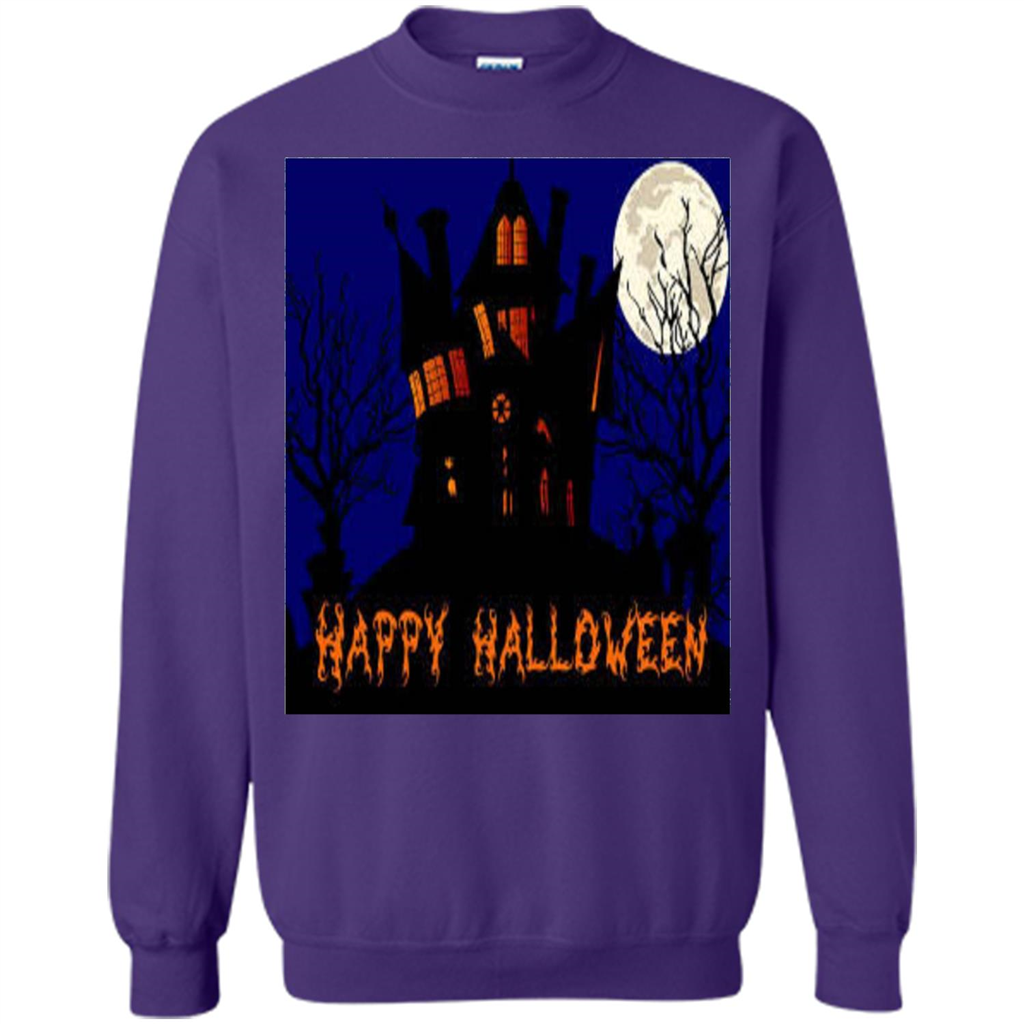 Happy Halloween T-shirt Haunted House Orange