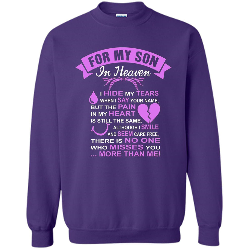 For My Son In Heaven T-shirt I Hide My Tears Orange