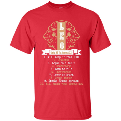 Leo T-shirt Will Knock Your Lights Out Red