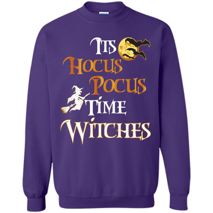 Halloween Witch T-shirt It's Hocus Pocus Time Witches Purple