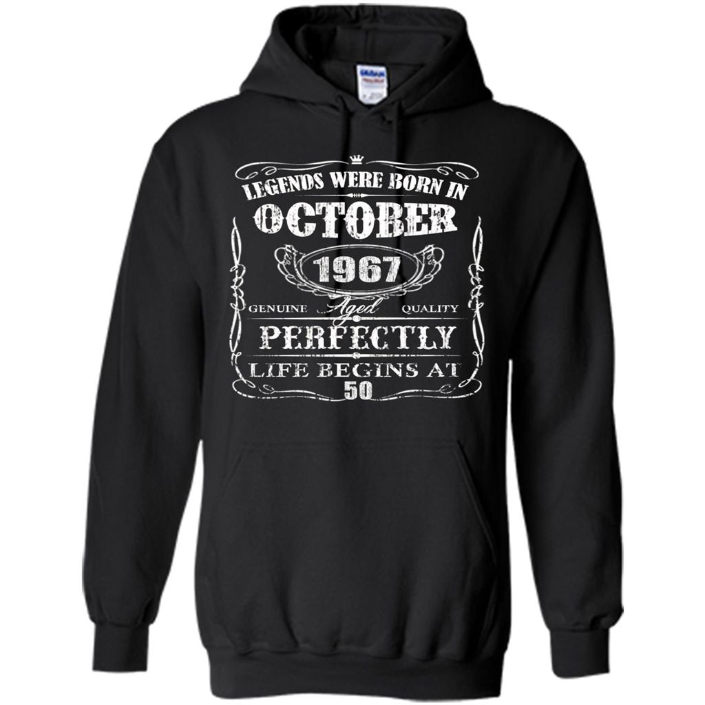 Legends Were Born In October 1967 T-shirt Black