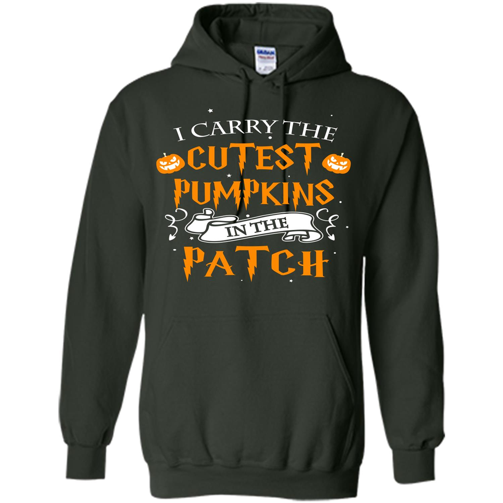Halloween T-shirt I Carry The Cutest Pumpkins In The Patch T-shirt Forest Green
