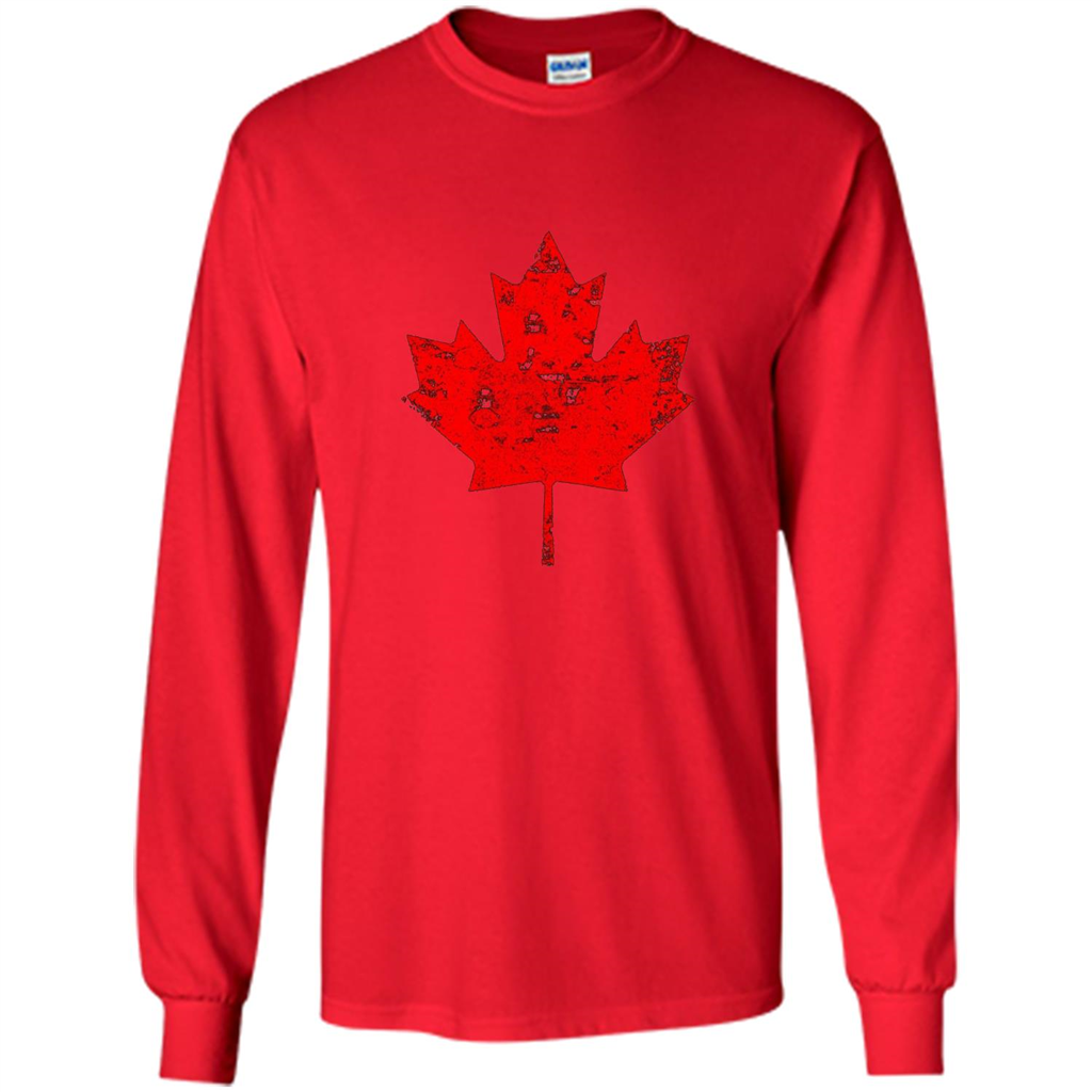 Canada Day T-Shirt. Canada Maple Flag Distressed T-shirt Red