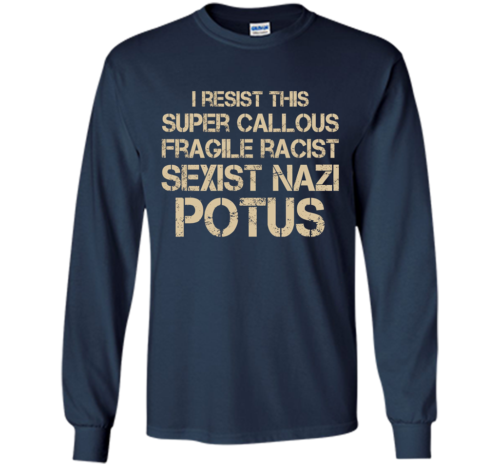 I Resist This Super Callous Fragile Racist Sexist Nazi Potus T-shirt Navy