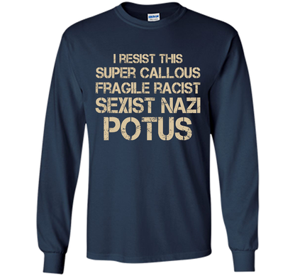 I Resist This Super Callous Fragile Racist Sexist Nazi Potus T-shirt Navy