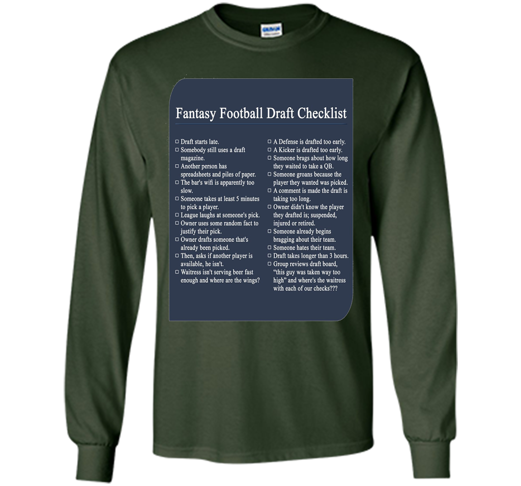 Fantasy Football Draft Checklist T-shirt
