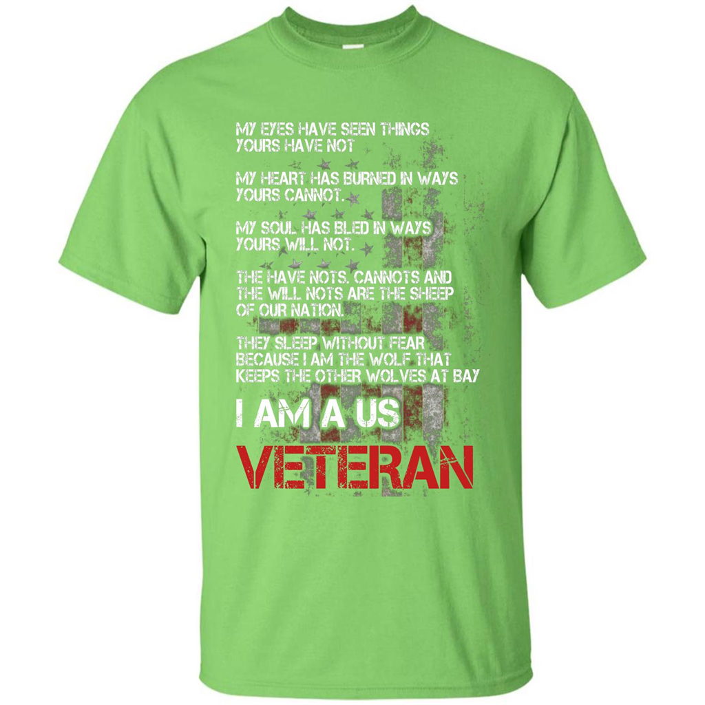 Military T-shirt I Am A Us Veteran T-shirt Lime