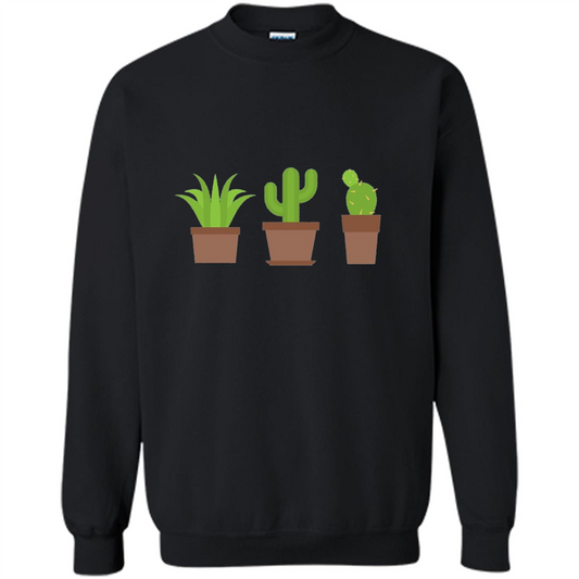Cactus Plant Pot Succulent T-shirt Black