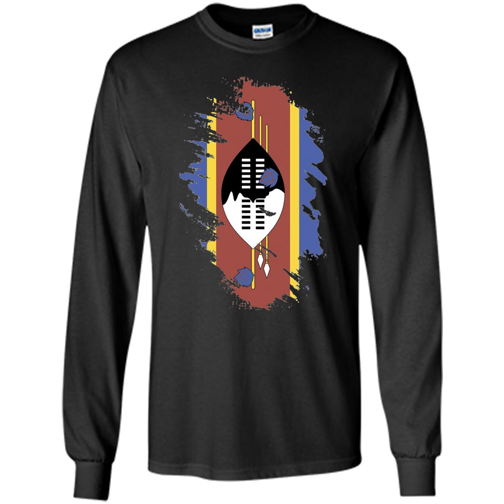 Flag of Swaziland T-shirt National Swaziland T-shirt Black