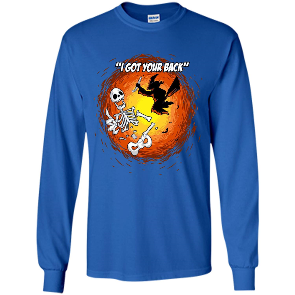 Funny Witch Skeleton Halloween 2017 I Got Your Back T-shirt Royal