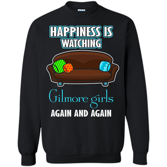 Movie T-shirt Happiness Is Watching Again And Again Black
