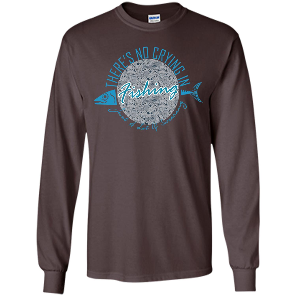 Fishing T-shirt No Crying Fishing Dark Chocolate