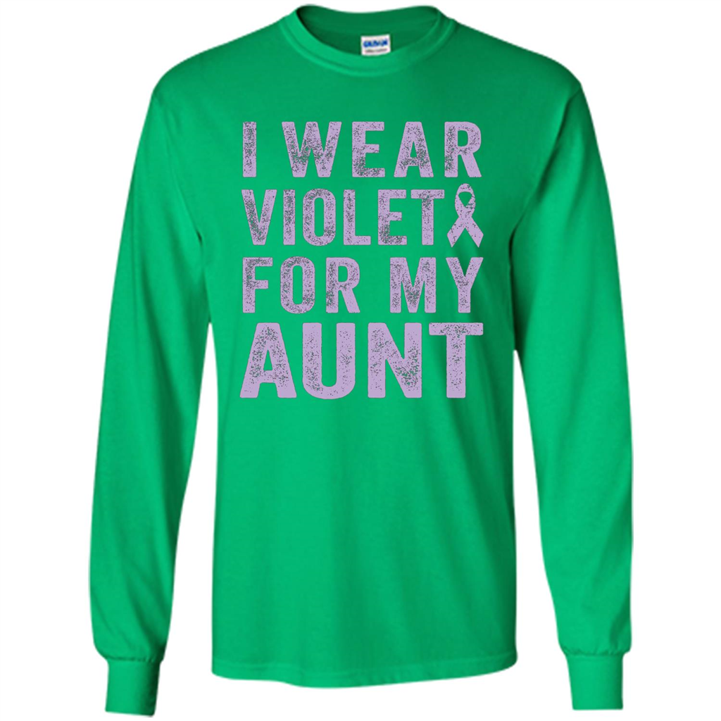 Cancer Awareness T-shirt I Wear Violet For My Aunt T-shirt Irish Green