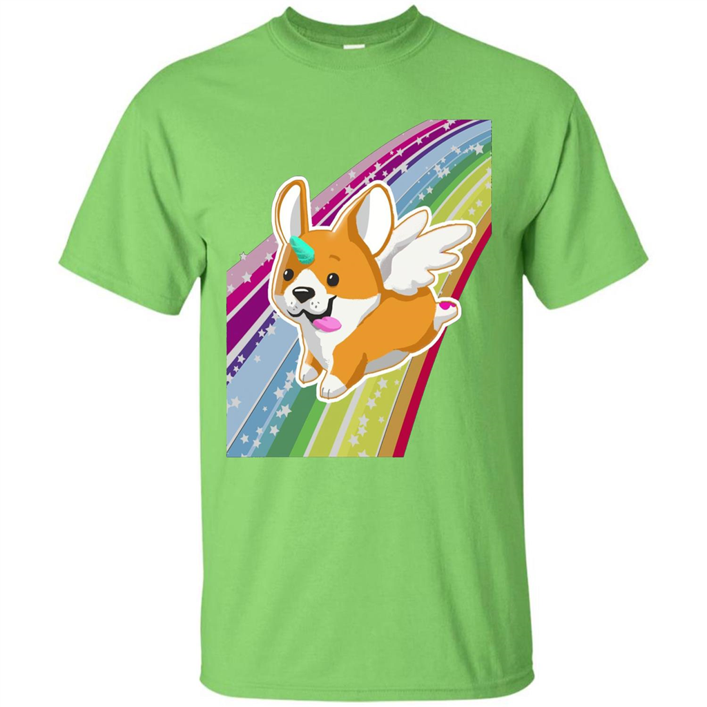 Rainbow Unicorg Corgi Lover T-shirt Lime