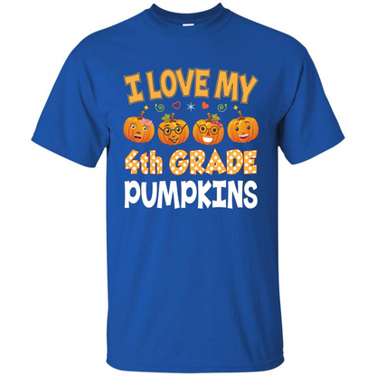 I Love my 4th Graders Pumpkins T-Shirt Fourth Grade Teacher Royal
