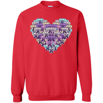 Boxer Dog Heart Mosaic Dog Lover T-shirt Red