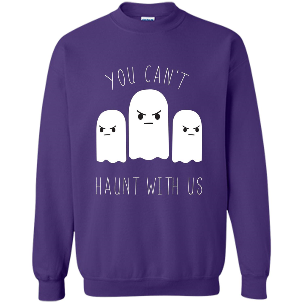 Funny Halloween Ghost T-shirt You Can't Haunt With Us T-Shirt Orange