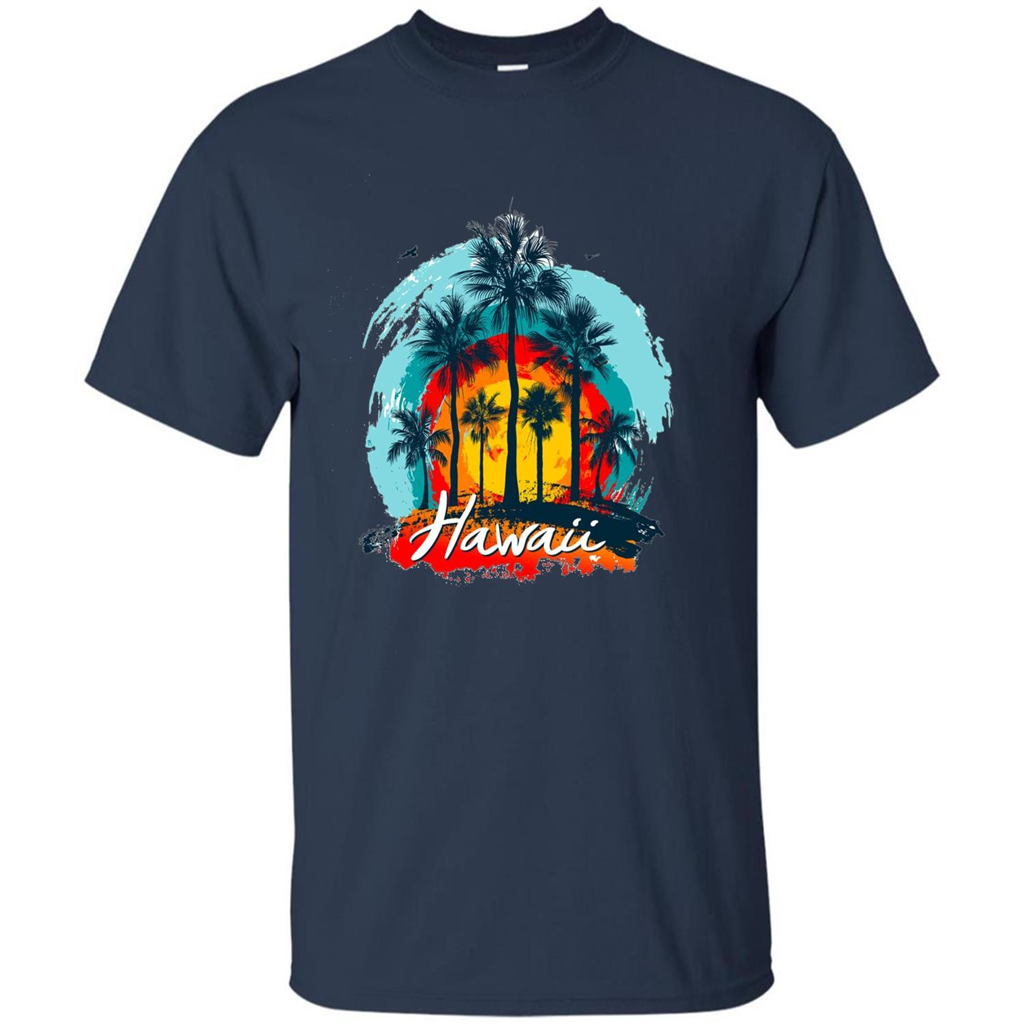 Summer T-shirt Hawaiian Islands Aloha T-Shirt Navy