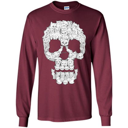 Skulls Are For Pussies Cats T-shirt Maroon
