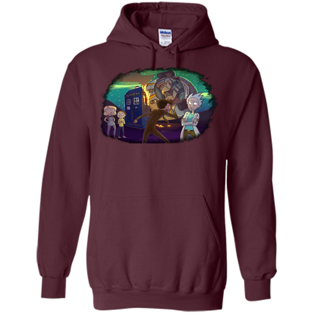 Doctorwho Vs Rick And Morty T-shirt Maroon