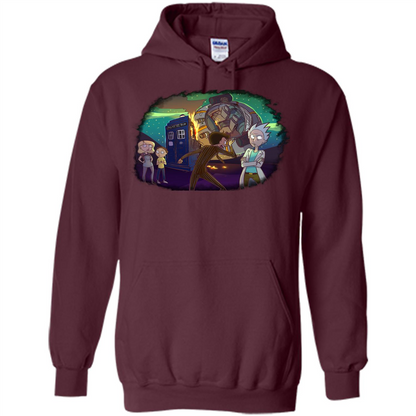 Doctorwho Vs Rick And Morty T-shirt Maroon