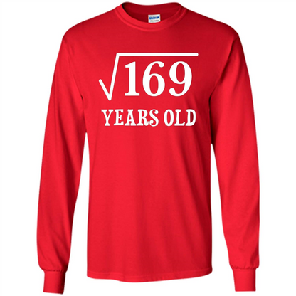 Square Root of 169 T-shirt 13th birthday T-shirt Red