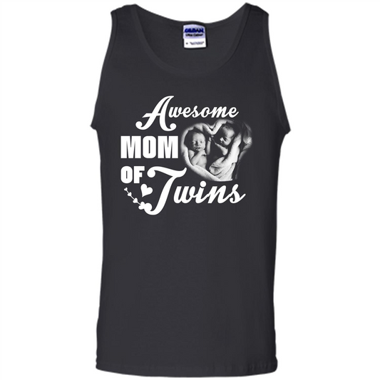 Mommy T-shirt Awesome Mom Of Twins Black