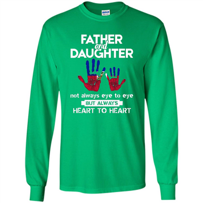 Father And Daughter Father's Day T-shirt Heart To Heart Irish Green