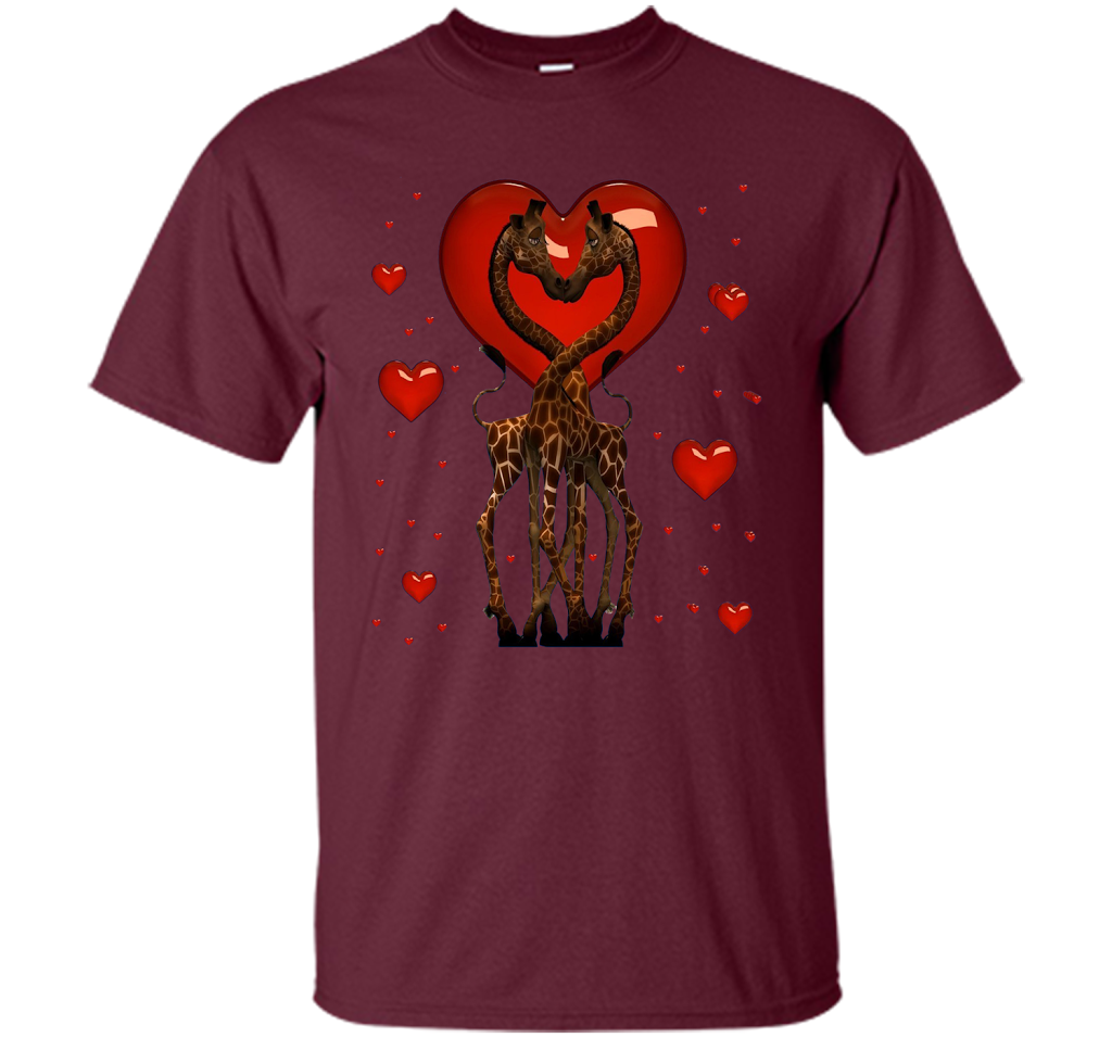 Giraffe Graphic Tee Women Kids Couples Mother's Day Gifts t-shirt Maroon