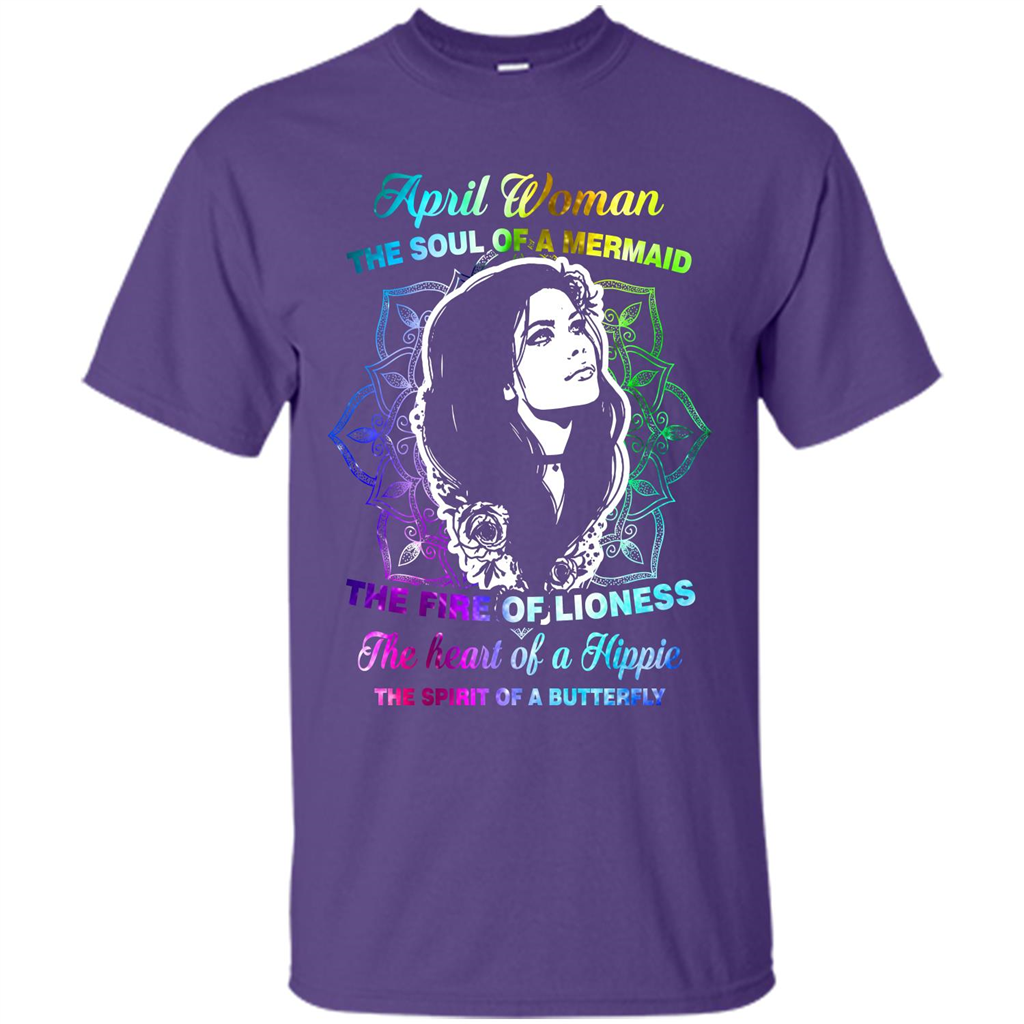 April Woman T-shirt The Heart Of A Hippie Purple