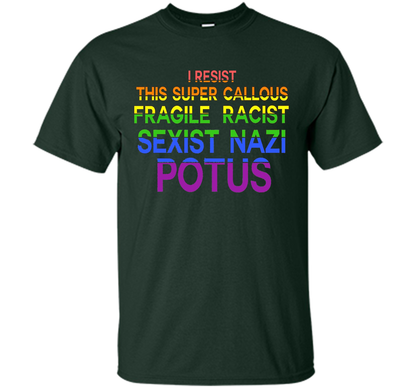 I Resist This Super Callous Fragile Racist Sexist Nazi Potu T-shirt Forest Green