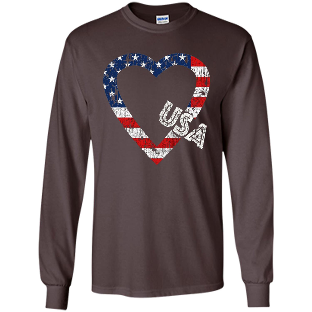 Independence Day T-shirt Love USA Dark Chocolate