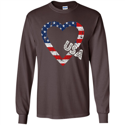 Independence Day T-shirt Love USA Dark Chocolate