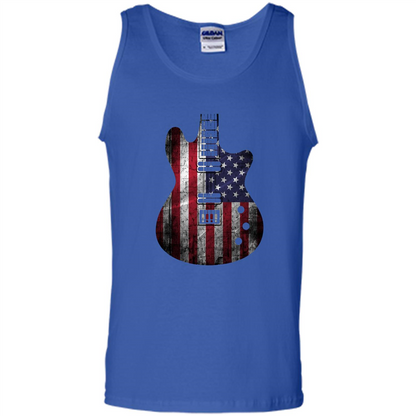 Independen Day T-shirt Guitar USA Flag Patriotic. 4th Of July T-shirt Royal