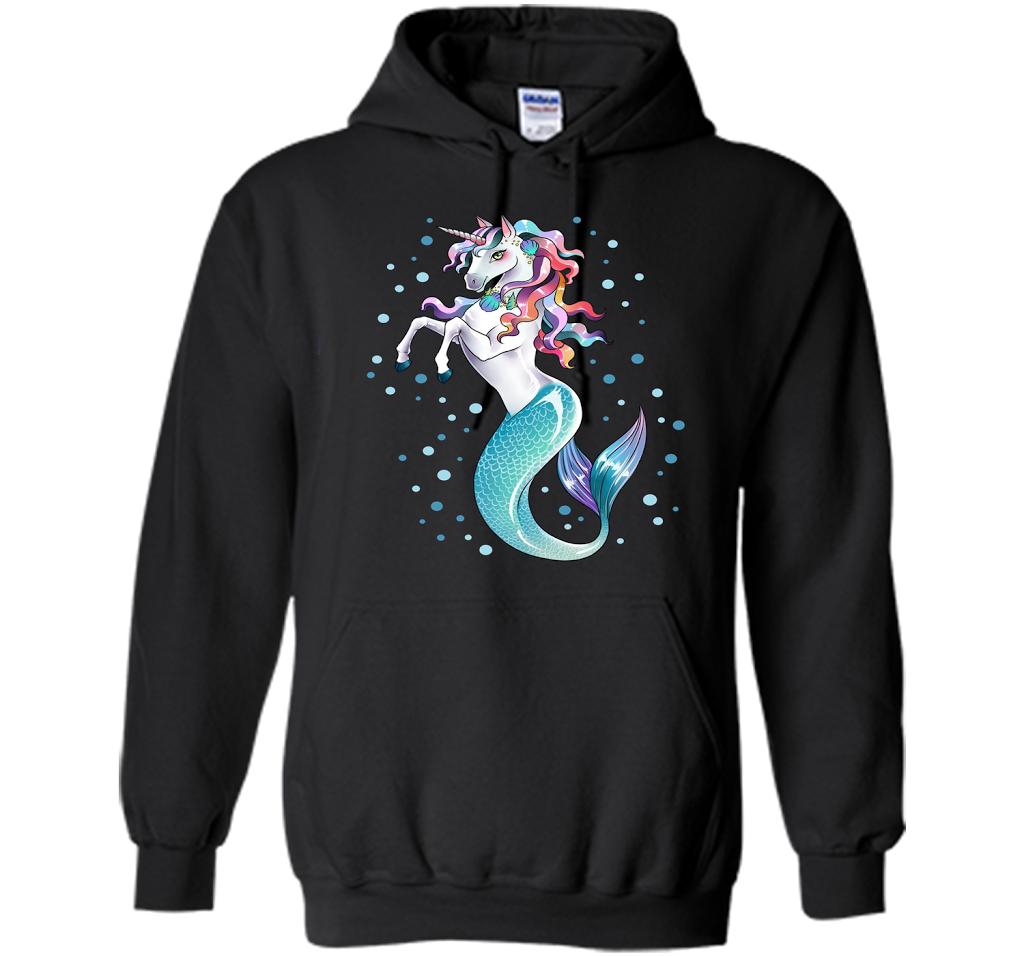 Unicorn Mermaid Mermicorn Cute T-shirt For Kids Black
