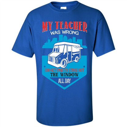 Ice Cream Car T-shirt I Do Get Paid To Stare Out The Window All Day Royal