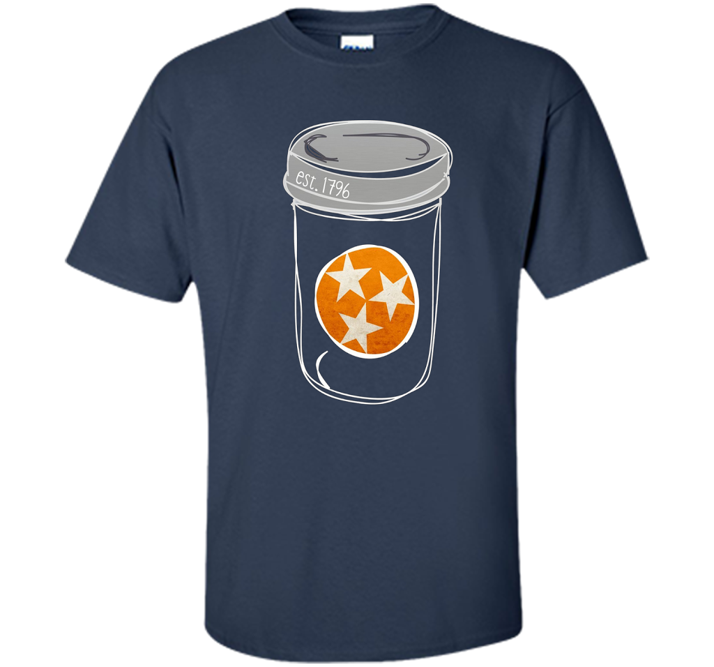 Tennessee Flag Orange and White Mason Jar Tee Shirt Vintage shirt Navy