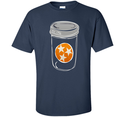 Tennessee Flag Orange and White Mason Jar Tee Shirt Vintage shirt Navy