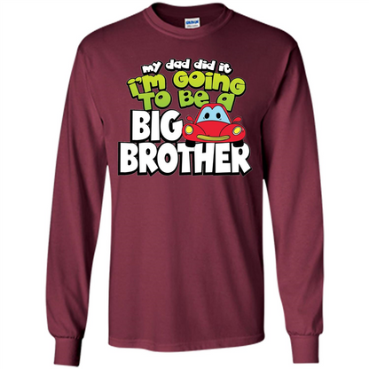 Car Brother T-shirt I'm Going To Be a Big Brother Maroon