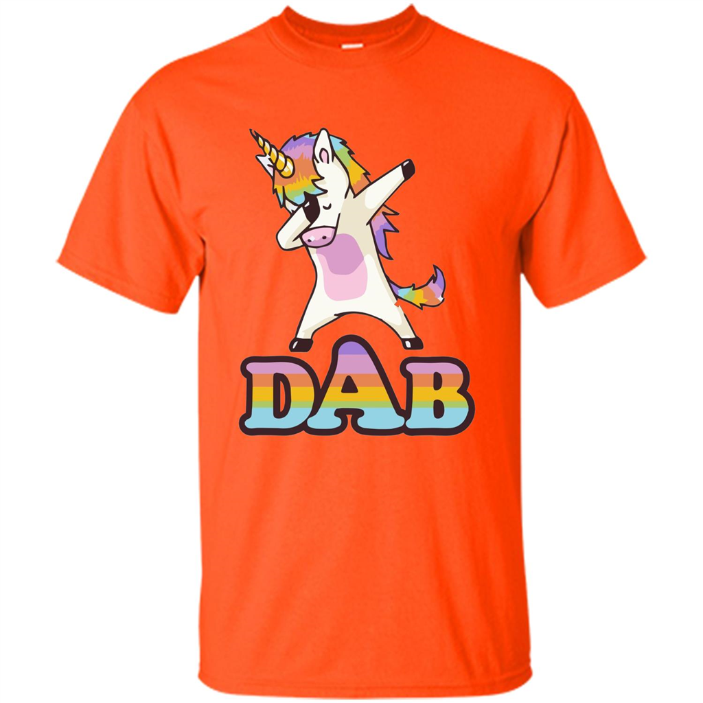 Cute Unicorn Dabbing T-shirt Orange