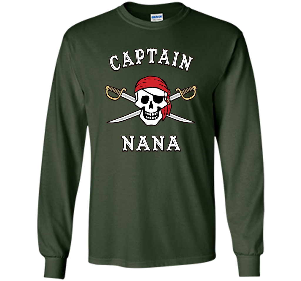 Captain Nana Funny Pirate T-shirt cool shirt Forest Green